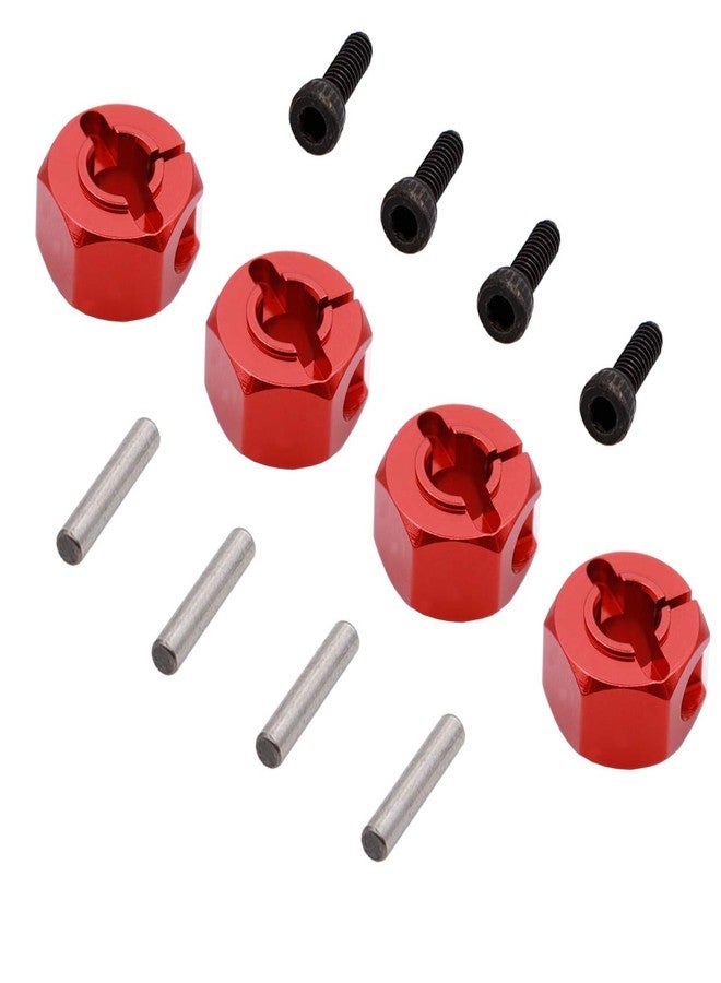 Treehobby 4PCS Aluminum 12mm hex hubs adapters 7mm Thickness Compatible with 1:10 HSP HPI Redcat traxxas RC Buggy Slash 4wd etc(Red) - Image 4